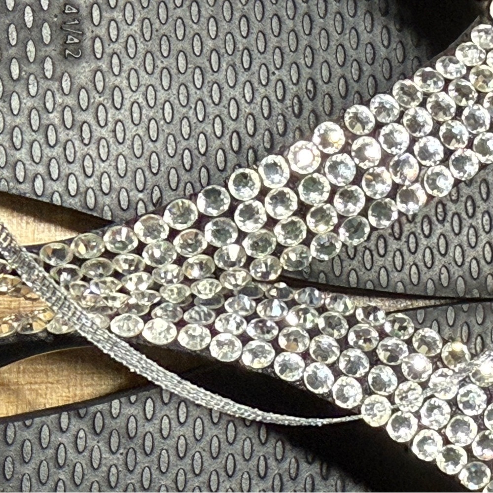 Havaianas Black Flip Flops with Swarovski crystals 9/10 - Picture 6 of 10